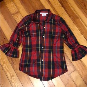 Gretchen Scott Red Plaid Shirt
